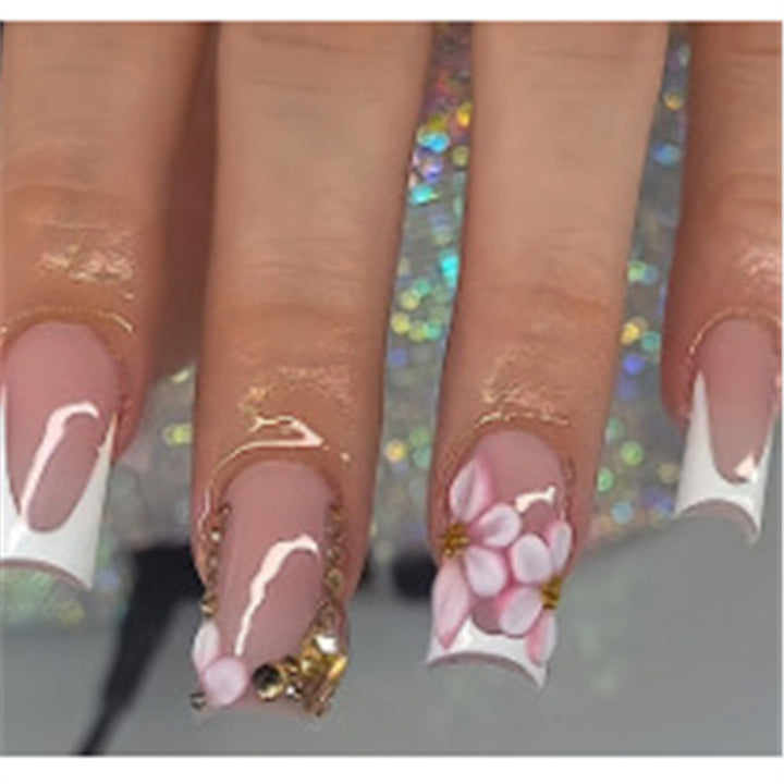 Artistic Press-On Nail Set with Premium Embellishments Bowlift