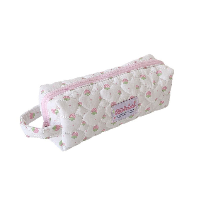Strawberry Print Quilted Pencil Case Bowlift