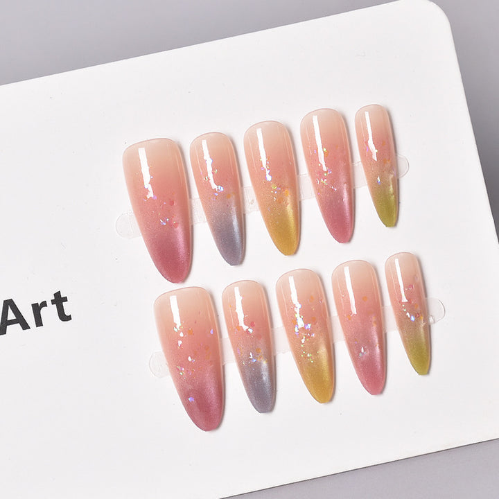 Glamorous Heart-Themed Press-On Nail Set Bowlift