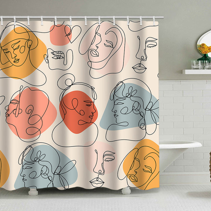 Abstract Botanical Print Shower Curtain Bowlift
