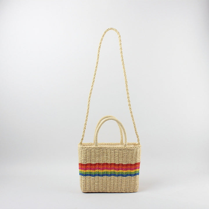 Handbag with Colorful Stripe Design Bowlift
