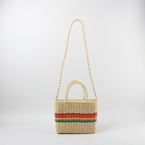 Handbag with Colorful Stripe Design Bowlift