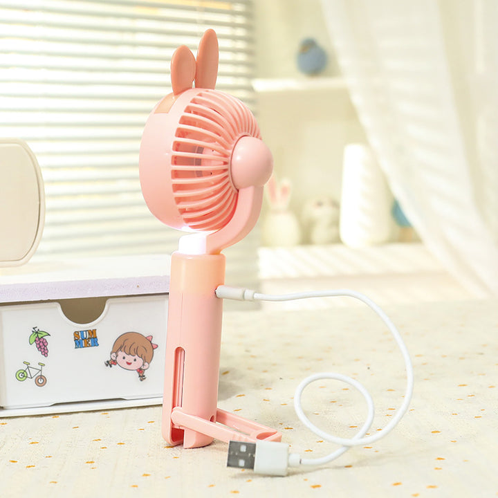 Women's Portable Bunny Design Hand Fan Bowlift