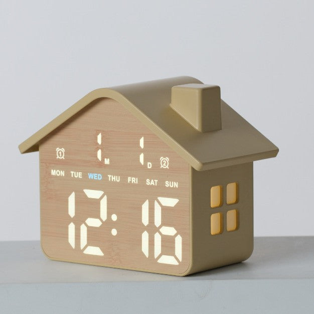 Digital Alarm Clock in Creative House Design Bowlift