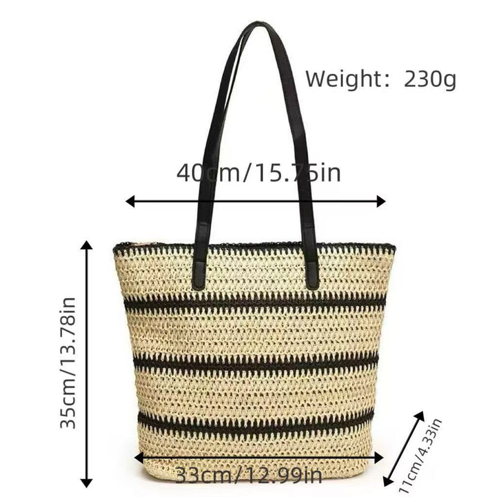 Beach bag with modern stripes and robust carrying straps Bowlift