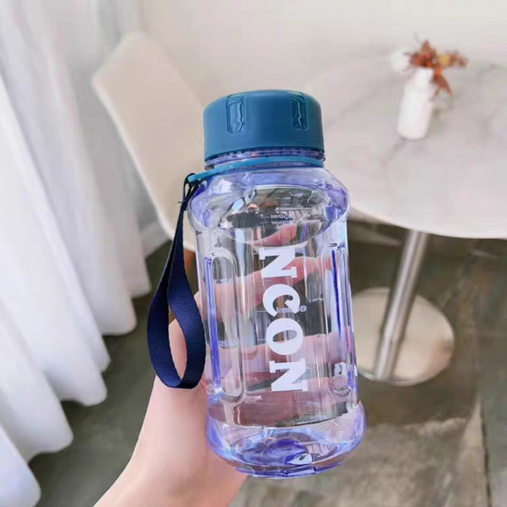 Women Transparent Drinking Bottle with Practical Carrying Handle Bowlift