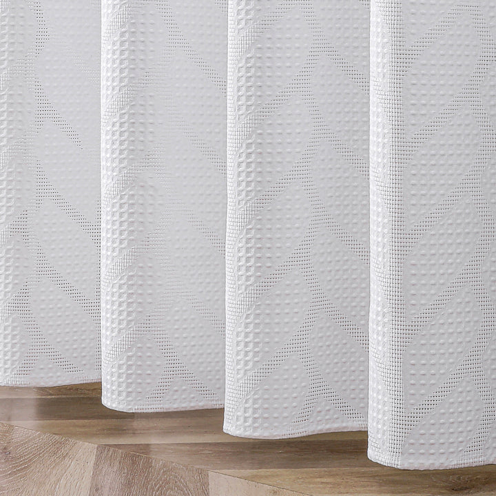 Textured Leaf Pattern Shower Curtain Bowlift