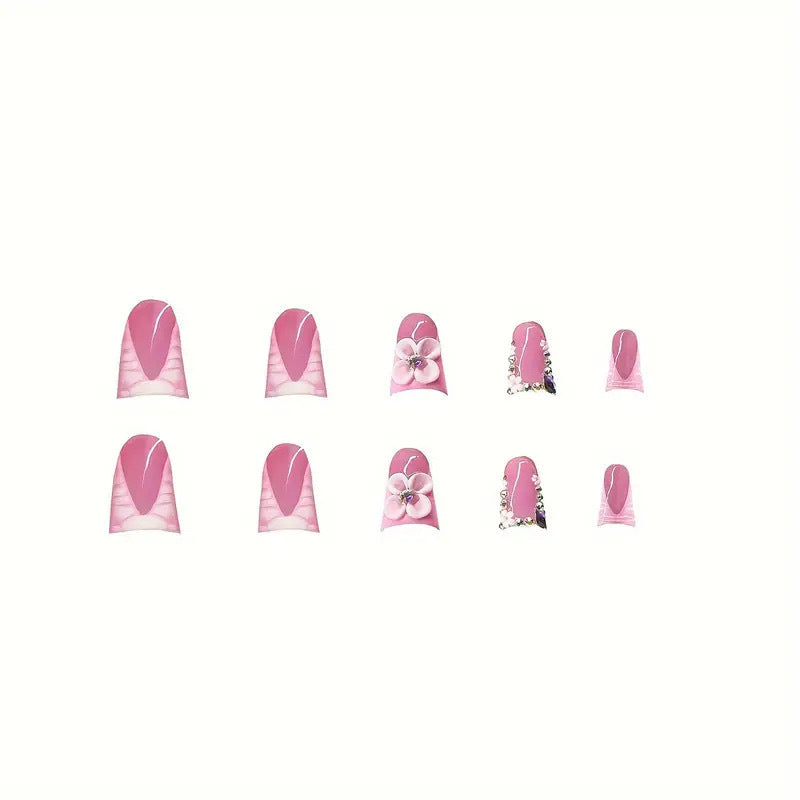 Floral Acrylic Nail Art Extensions Bowlift