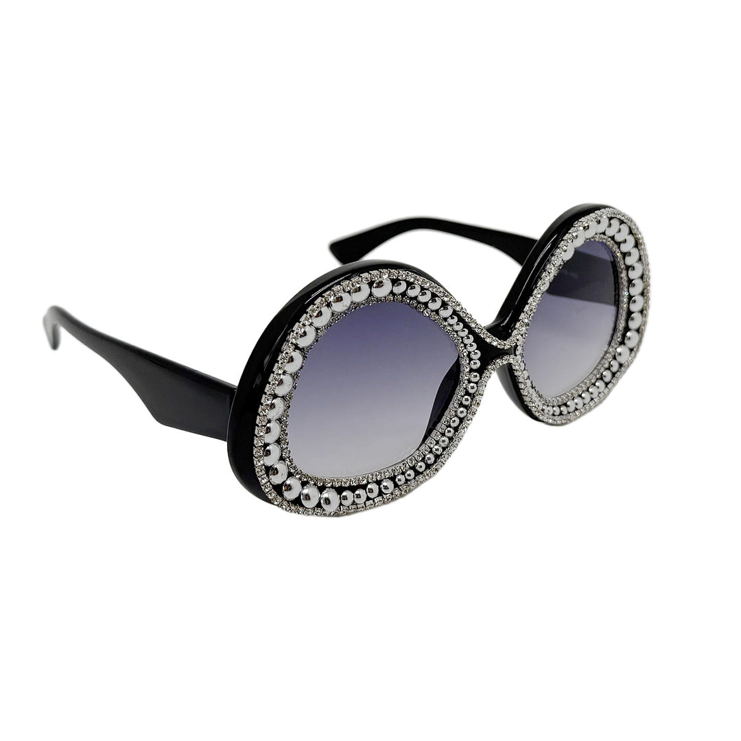 Ladies Glamorous Statement Sunglasses with Sparkling Crystal Frame Bowlift