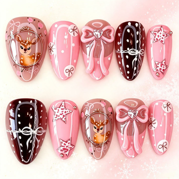Playful art nails in heart and star motif Bowlift