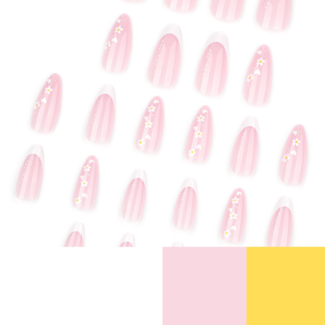 Artful Nail Extensions with Delicate Floral Patterns Bowlift
