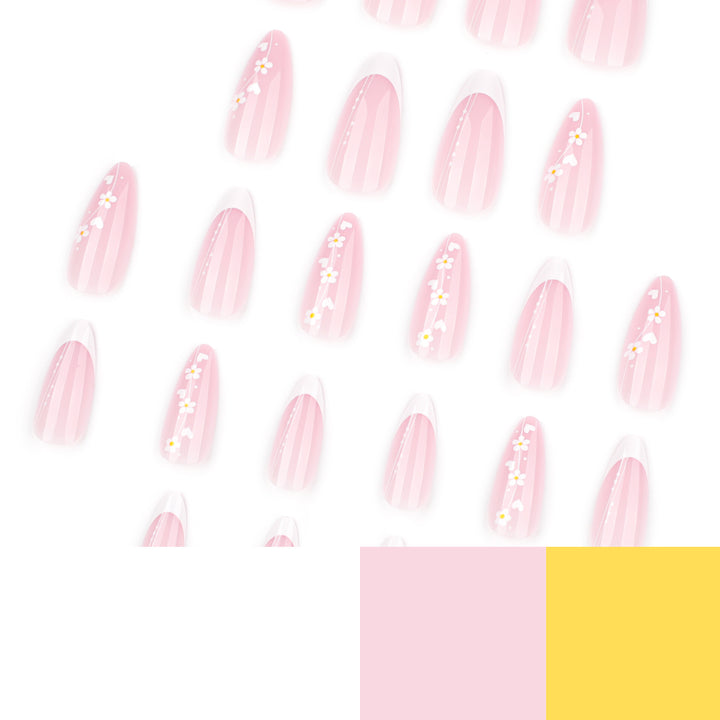 Artful Nail Extensions with Delicate Floral Patterns Bowlift