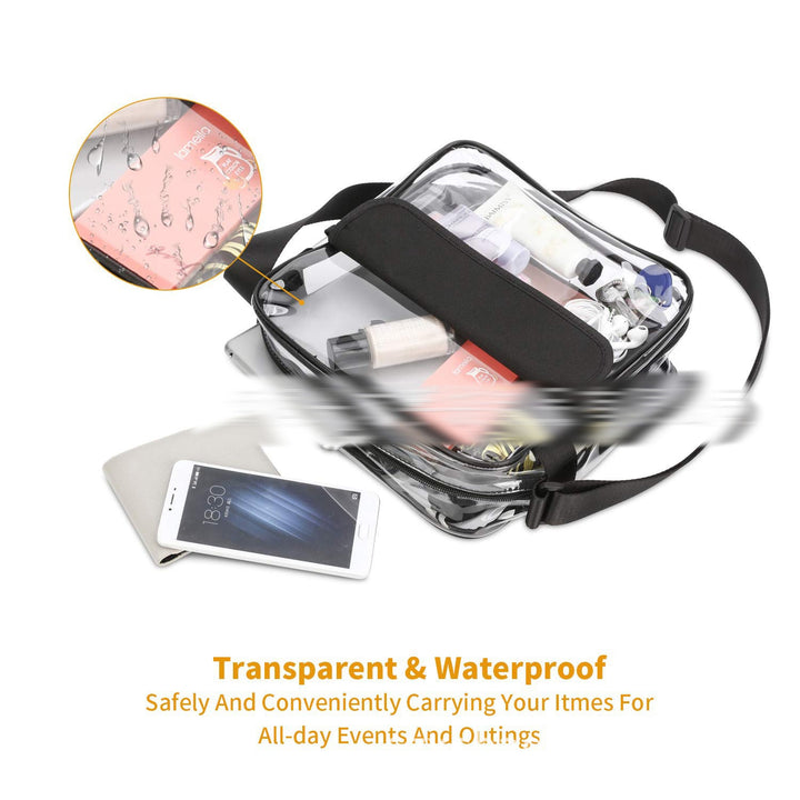 Transparent Shoulder Bag with Practical Flap Bowlift