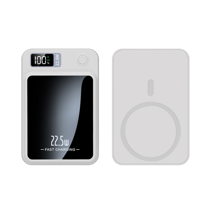 Portable charger with wireless fast charging capability and digital display Bowlift