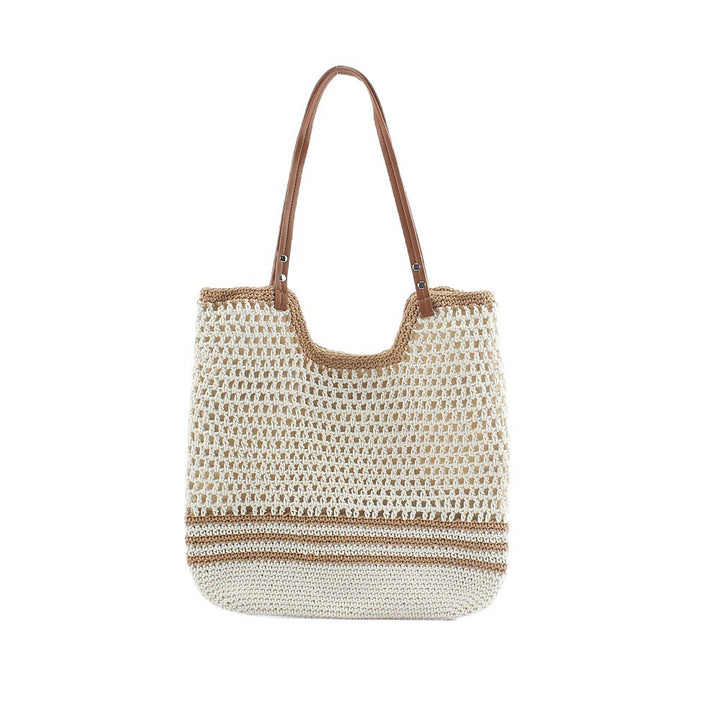 Handcrafted designer beach bag with sturdy leather handles Bowlift