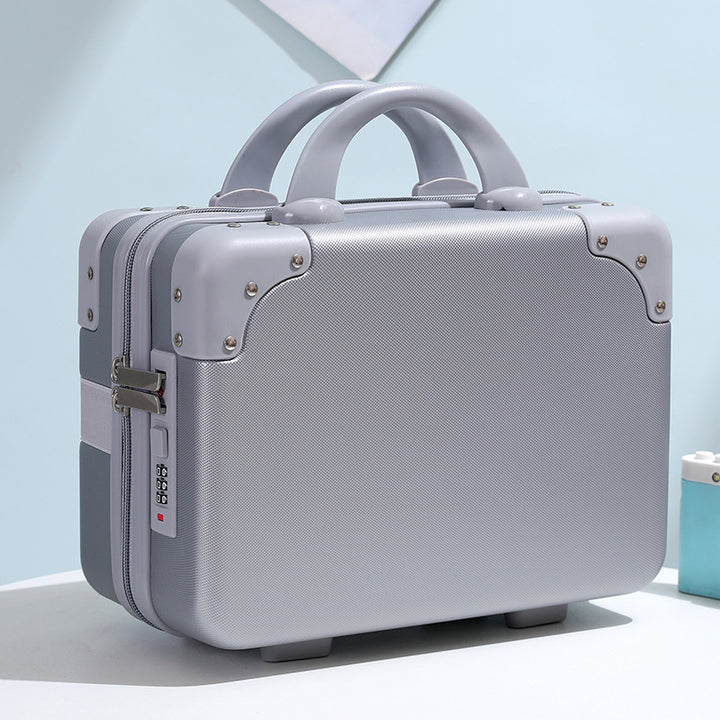 hard-shell vanity carry cosmetic case with reinforced corners and combination lock Bowlift