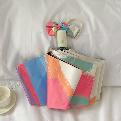 Ladies Automatic Folding Umbrella with Unique Color Play Bowlift