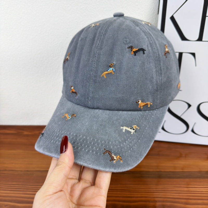 Unisex Embroidered Dog-Themed Baseball Cap Bowlift