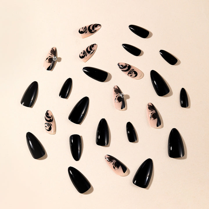 Elegant Gothic Stiletto Nail Art Extensions Bowlift