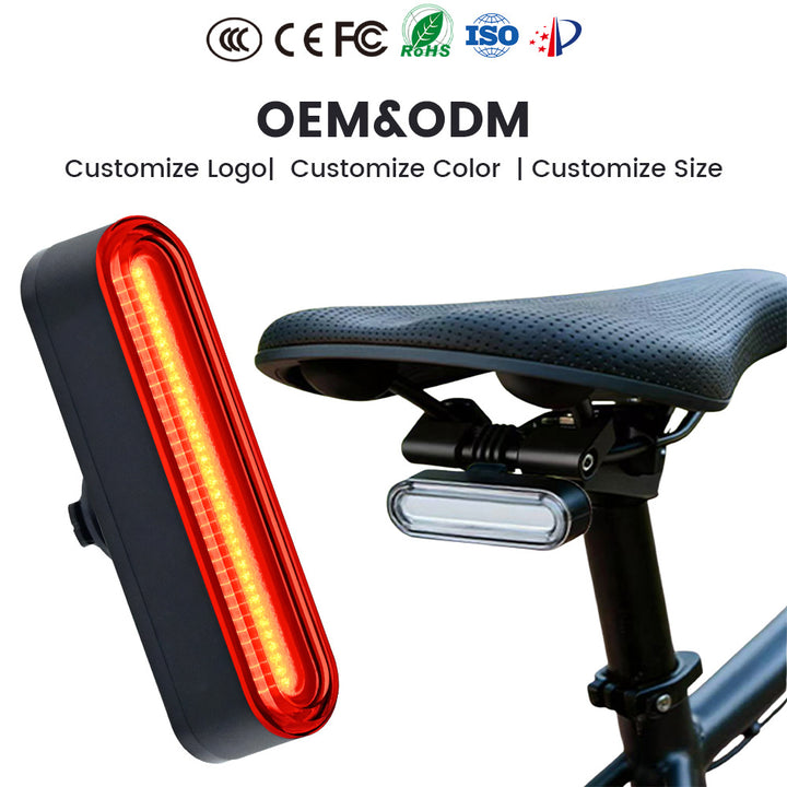 Rear Rechargeable Bicycle LED Tail Safety Light with Seatpost Mount and Brake Sensor Bowlift