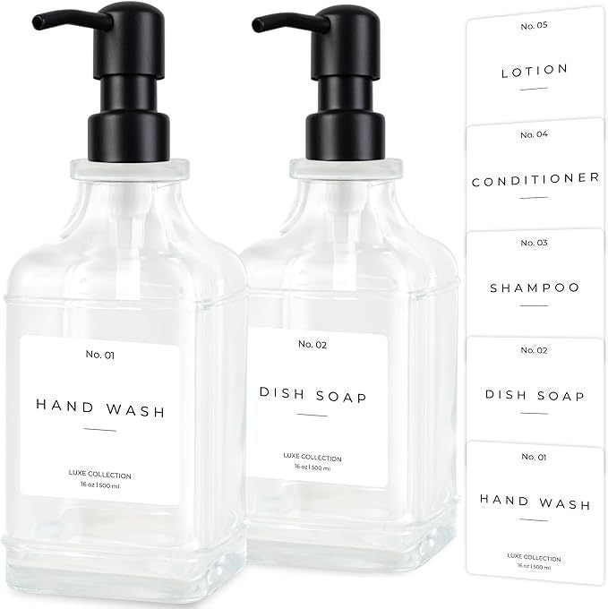 Refillable Luxury Pump Dispenser Set for Hand Wash and Dish Soap Bowlift