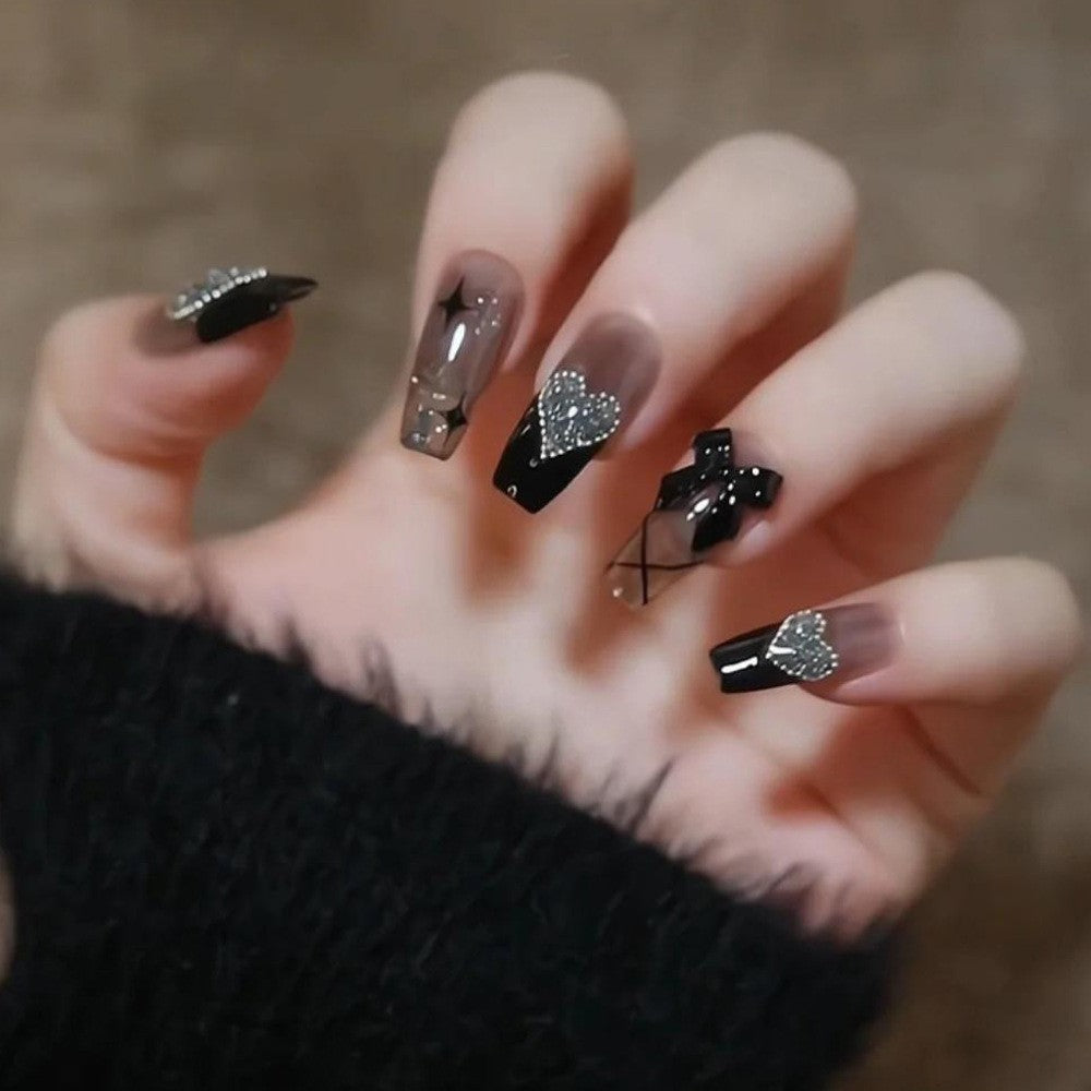 Glamorous Heart Nail Tips Bowlift