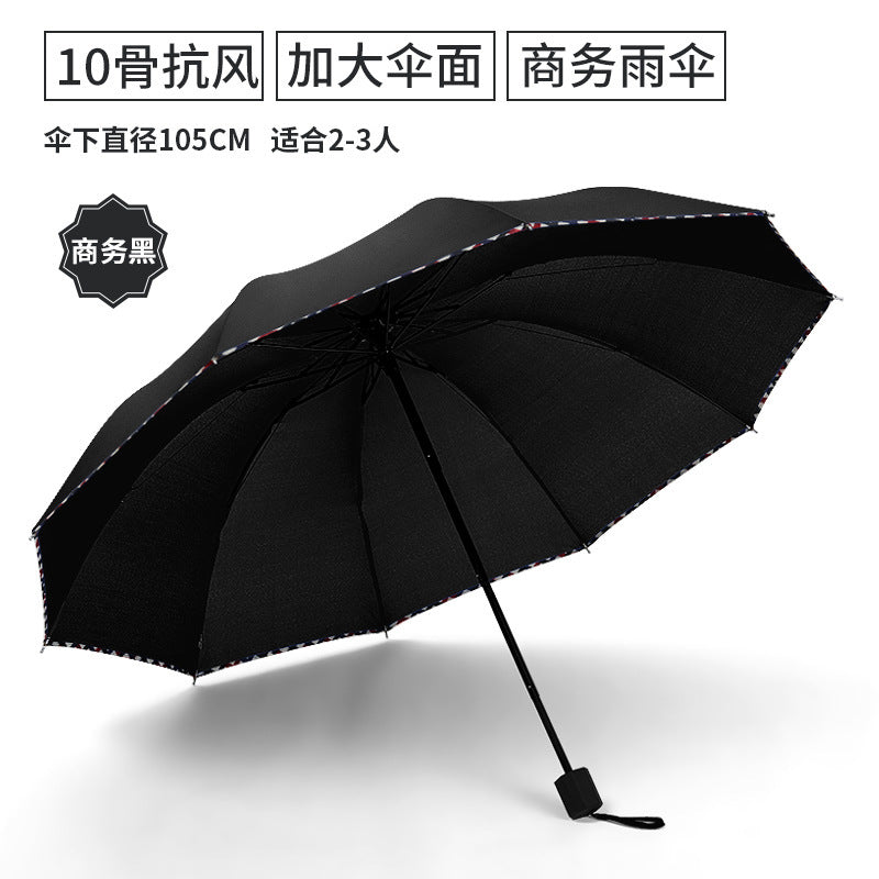 Women's Large Area Umbrella with Windproof Frame Bowlift