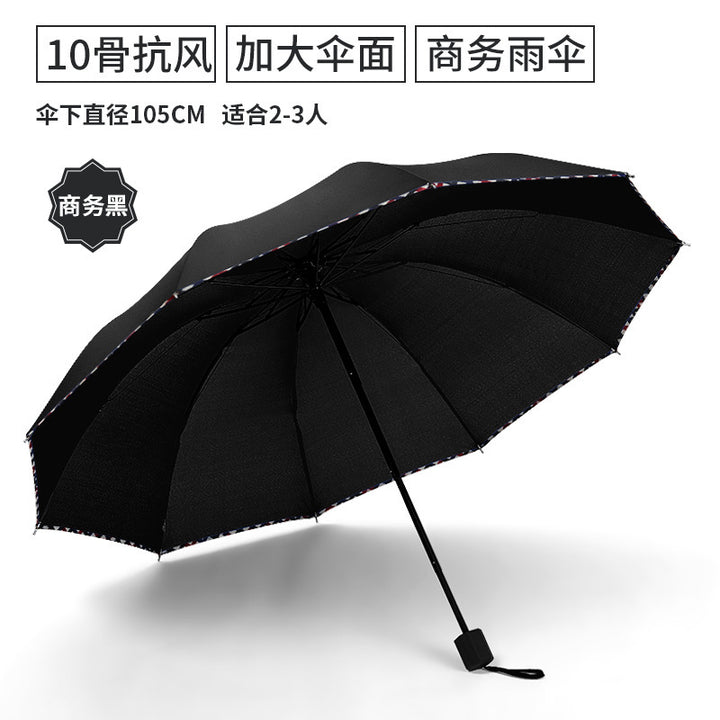 Women's Large Area Umbrella with Windproof Frame Bowlift