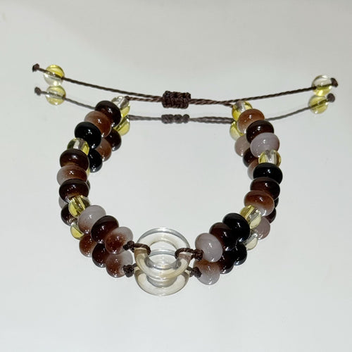 Adjustable Gemstone and Glass Bead Bracelet Bowlift