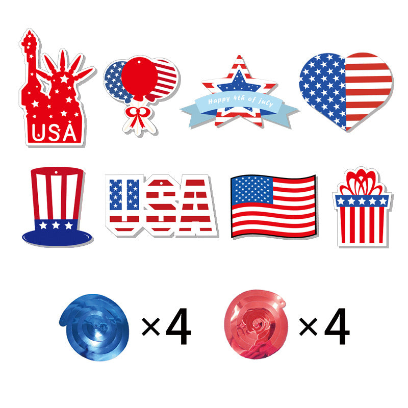 Unisex nan novelty patriotic party glasses assortment with themed foam toppers and mixed star and heart lens shapes Bowlift