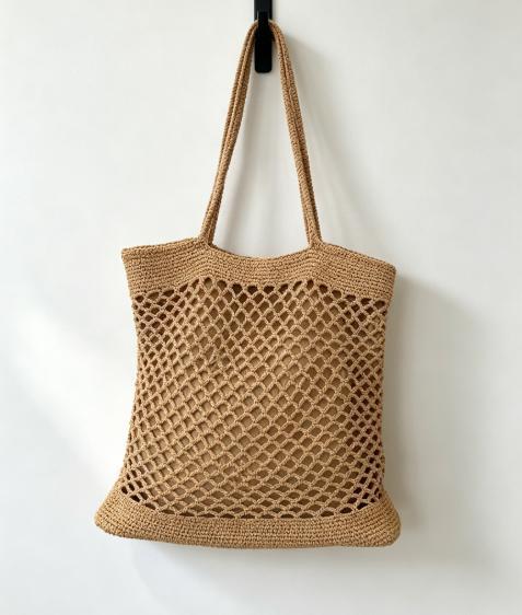 Hand-knotted shopping bag in modern net design Bowlift
