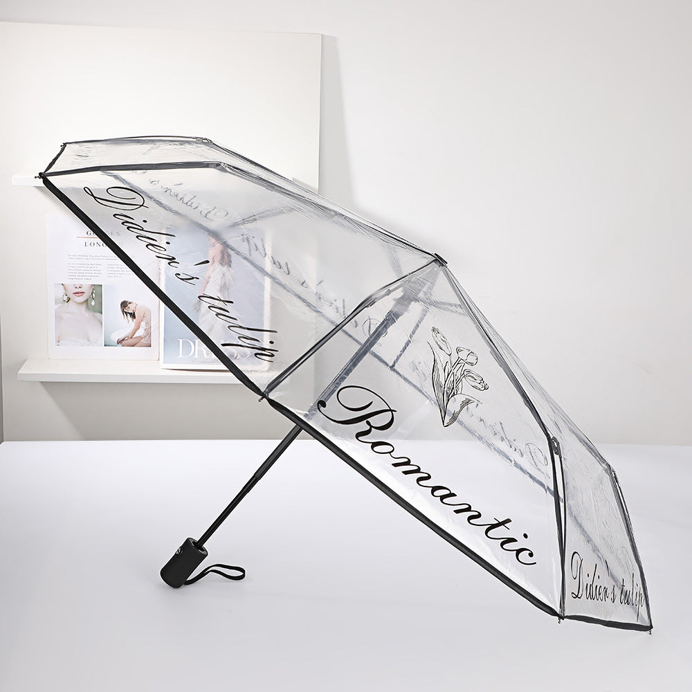 Ladies elegant transparent umbrella with romantic design Bowlift