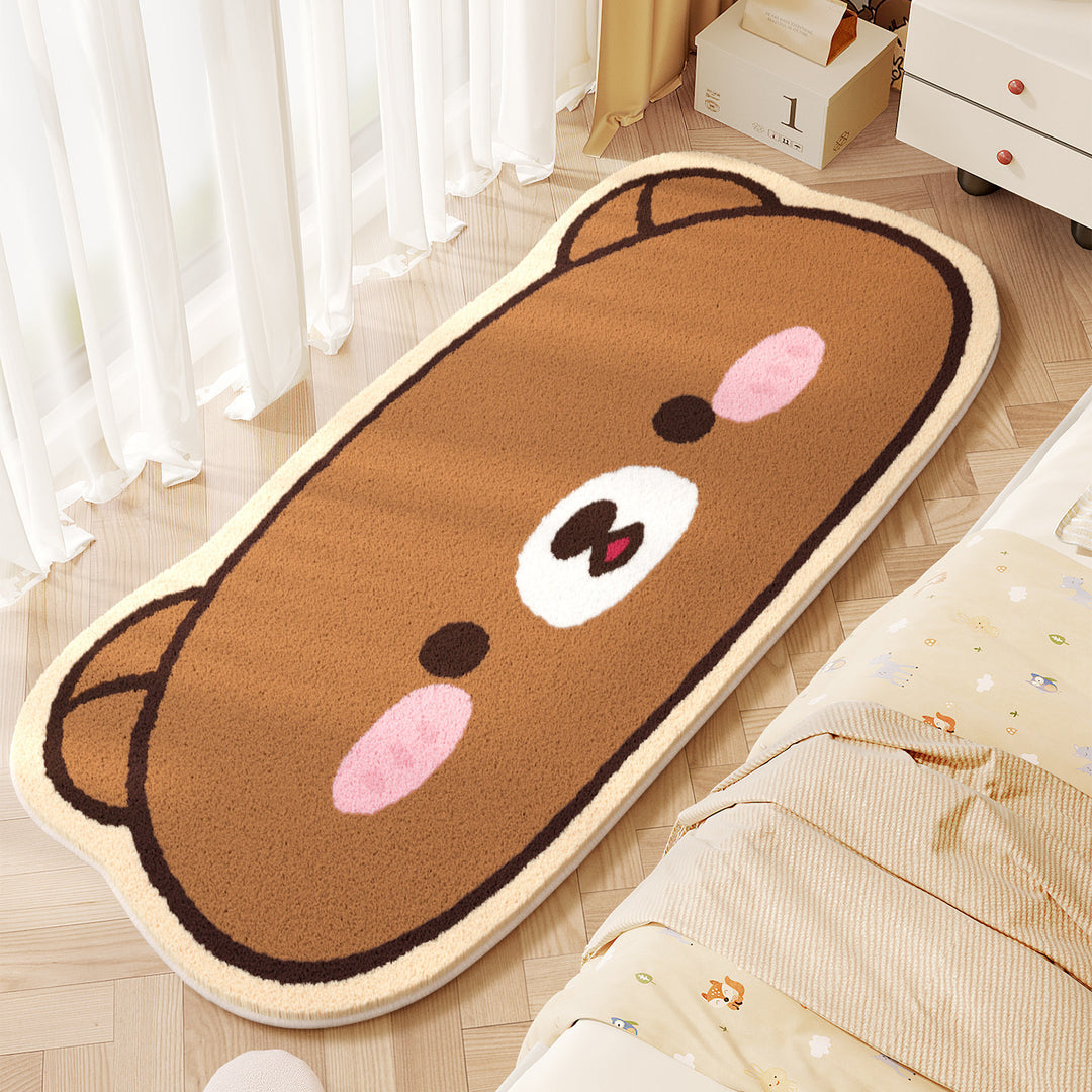 Cute Character-Shaped Plush Bath Mat