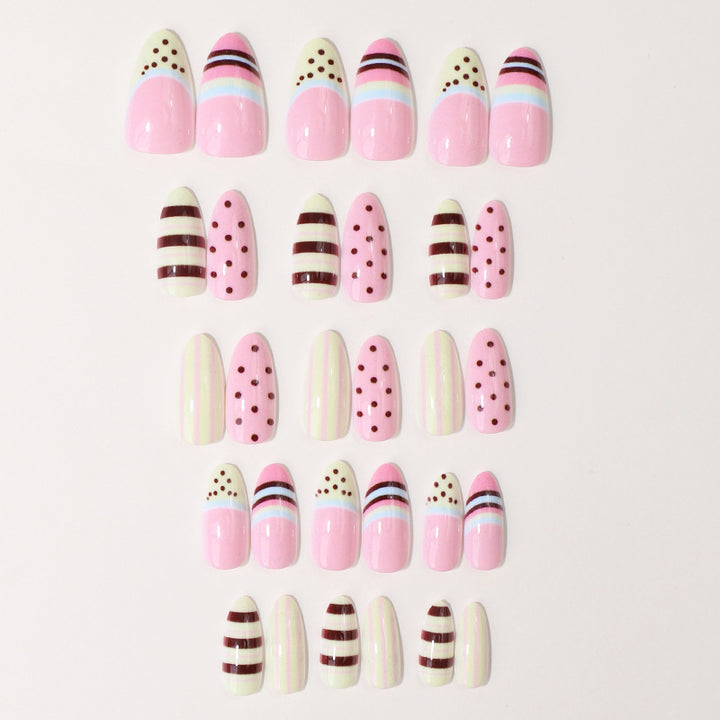 Artistic Patterned Press-On Nail Set Bowlift