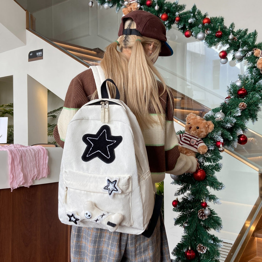 Fun-Themed Corduroy Backpack