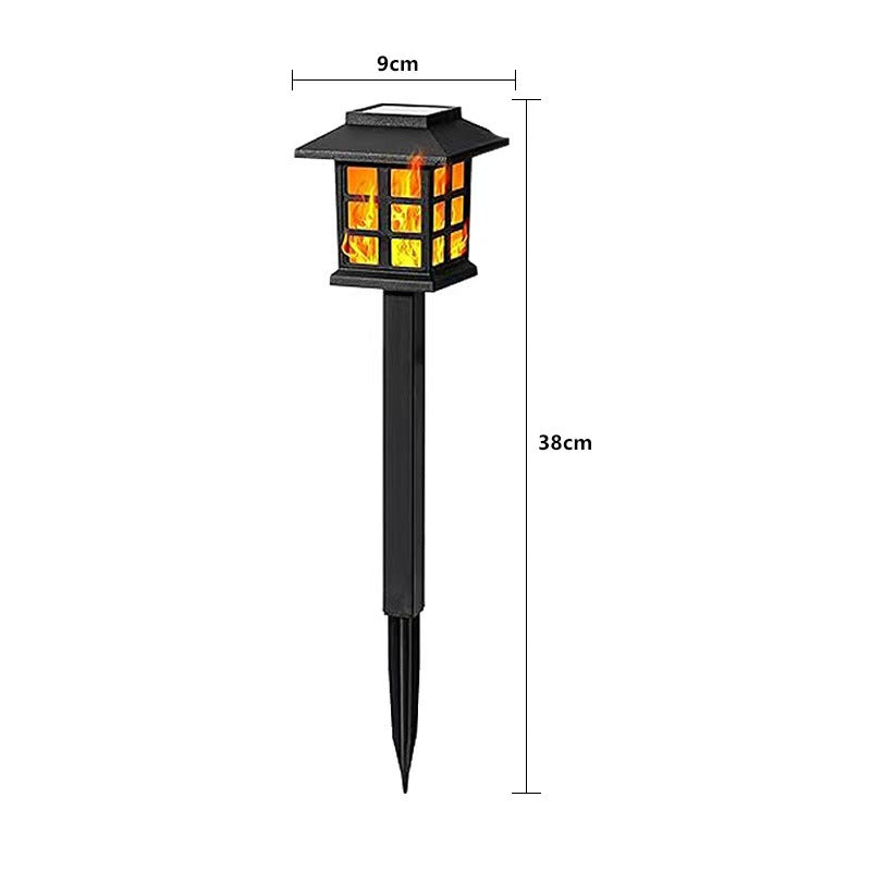 Solar Flame-Effect Garden Pathway Stake Lanterns With Weatherproof ABS Housing And Warm LED Glow Bowlift