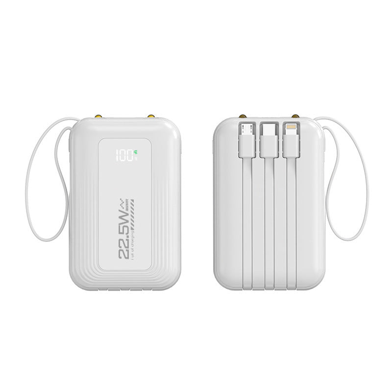 Portable power bank with integrated fast charging ports and digital display Bowlift