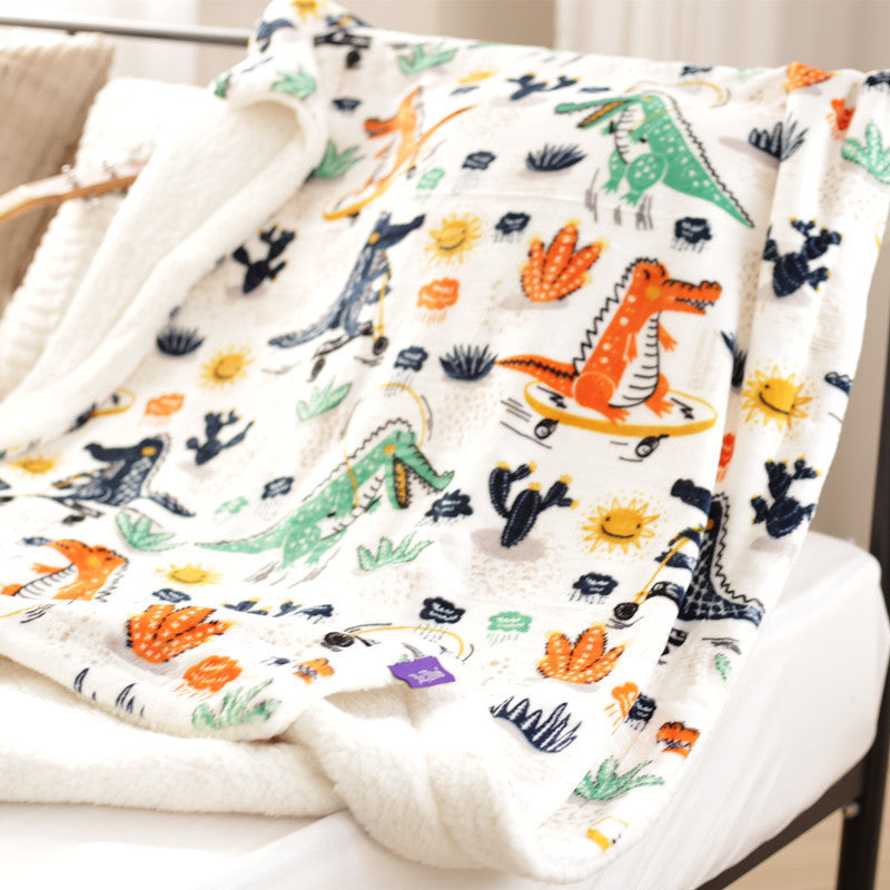 Playful Animal-Themed Plush Throw Blanket