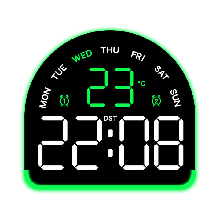 Digital alarm clock with temperature and day of the week display Bowlift