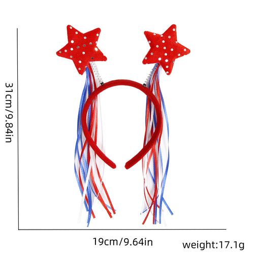Unisex nan patriotic star antenna headband with ribbon streamers Bowlift