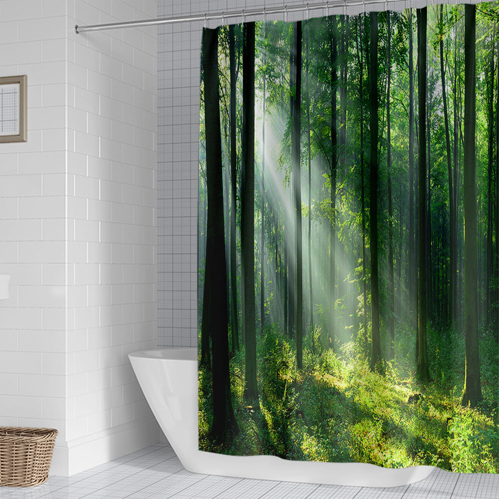 Scenic Garden Print Shower Curtain Bowlift