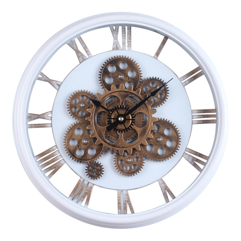 Elegant Wall Clock in Industrial Gear Design Bowlift