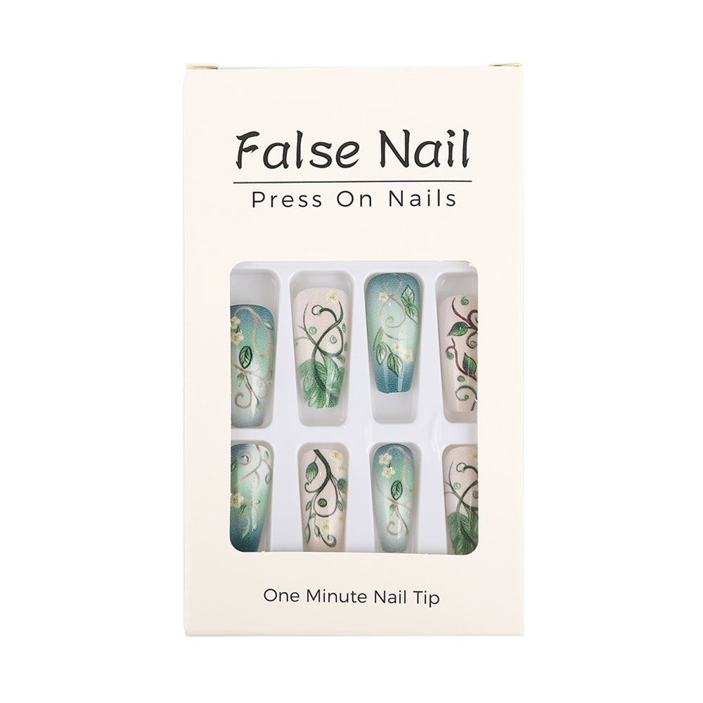 Artificial Nails Set with Floral Designs Bowlift
