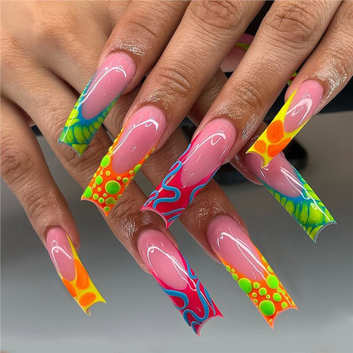 Artistic Long Nail Art Extensions Bowlift