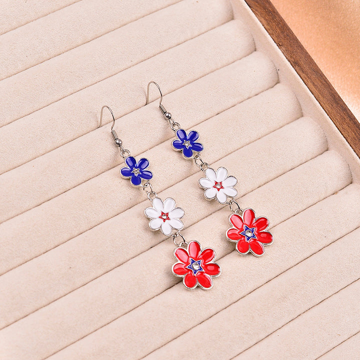 Women's delicate multi-tiered flower earrings made of enamel and stainless steel Bowlift