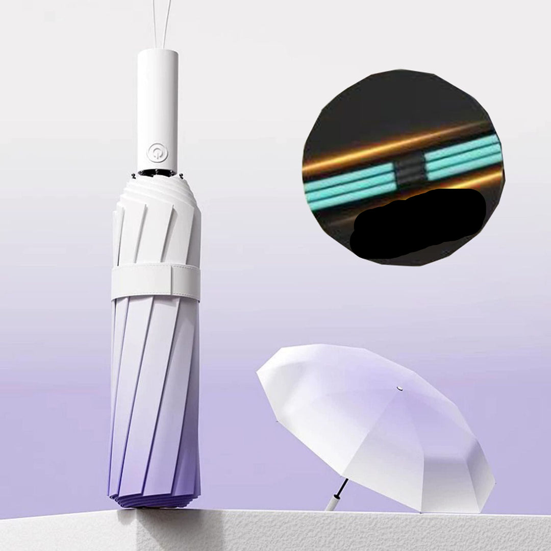 Women's Automatic Folding Umbrella with Innovative Wind Resistance Bowlift