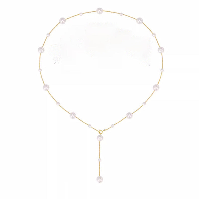 Pearl Drop Lariat Necklace Bowlift