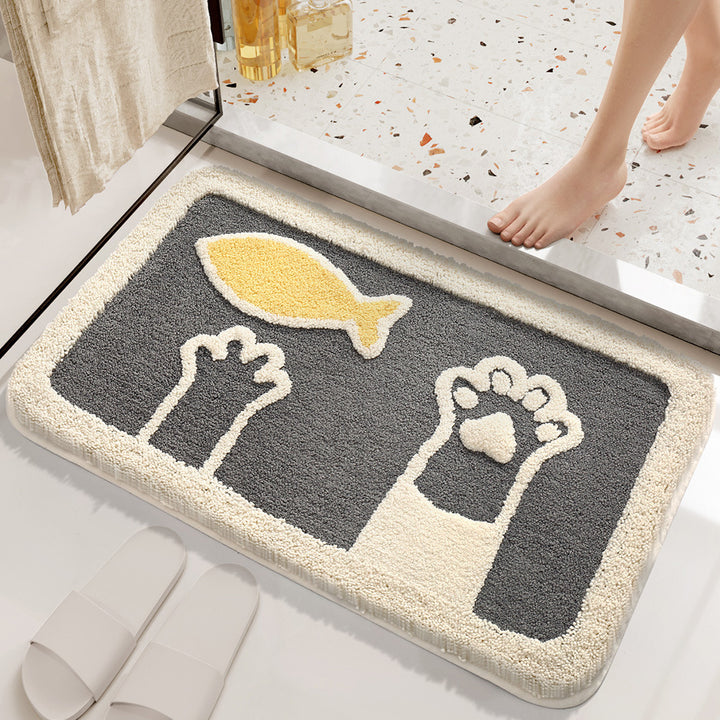 Plush Bunny-Themed Bath Mat Bowlift
