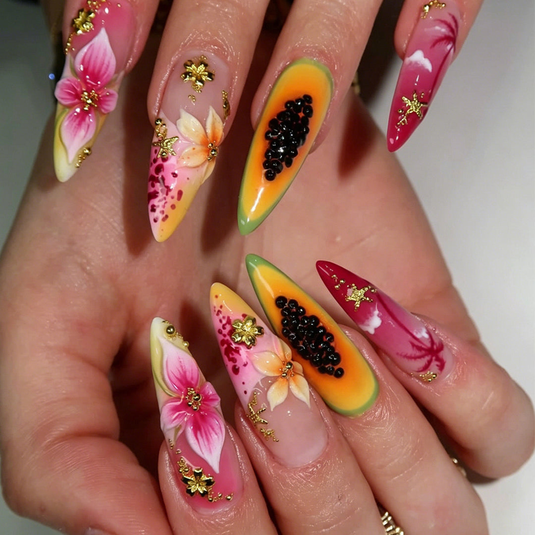 Tropical Floral Nail Art Set Bowlift