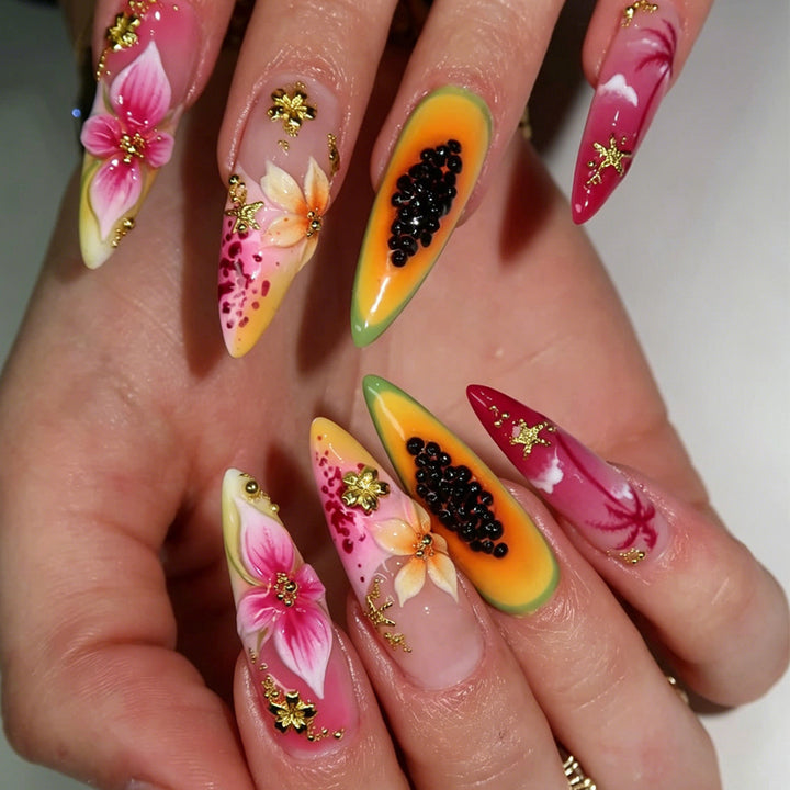 Tropical Floral Nail Art Set Bowlift